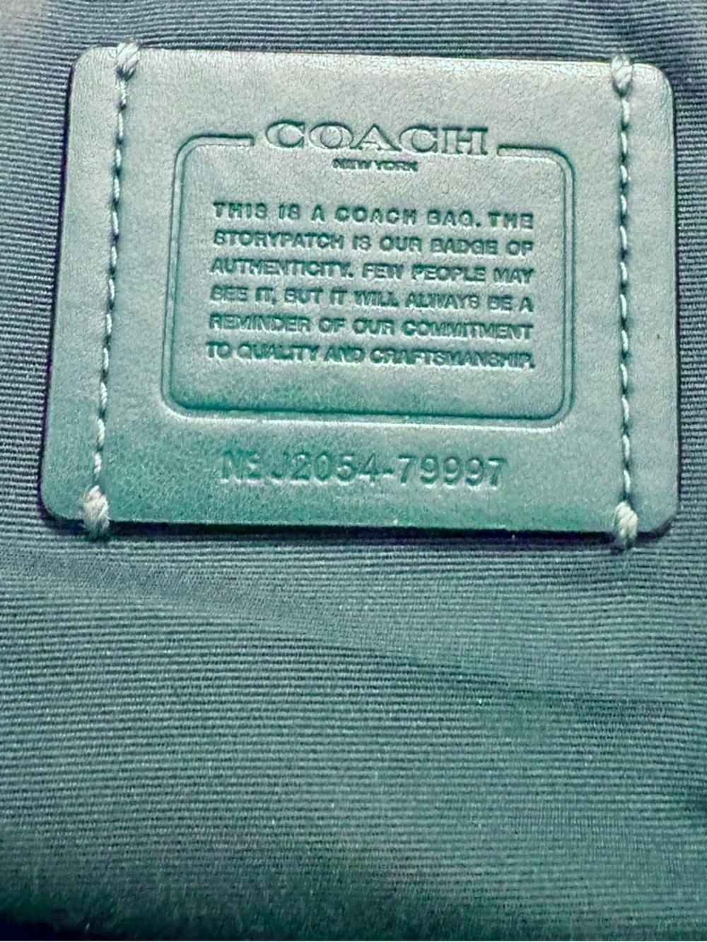 COACH Green Pebbled Leather Bag, forest green - Picture 8 of 8